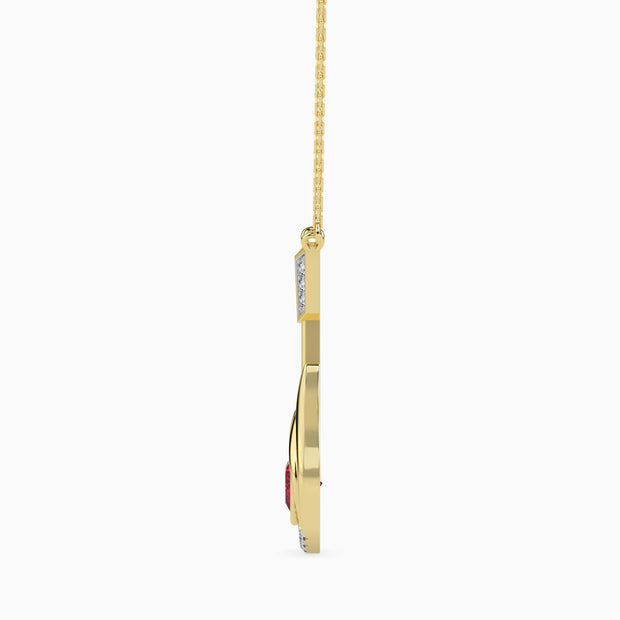 0.52Ct Heart Bezel Lab-Grown Diamond Gold Pendant Necklace