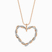 0.21Ct Twisted Pavé Heart Lab-Grown Diamond Gold Pendant Necklace