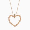 0.21Ct Twisted Pavé Heart Lab-Grown Diamond Gold Pendant Necklace