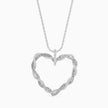 0.21Ct Twisted Pavé Heart Lab-Grown Diamond Gold Pendant Necklace