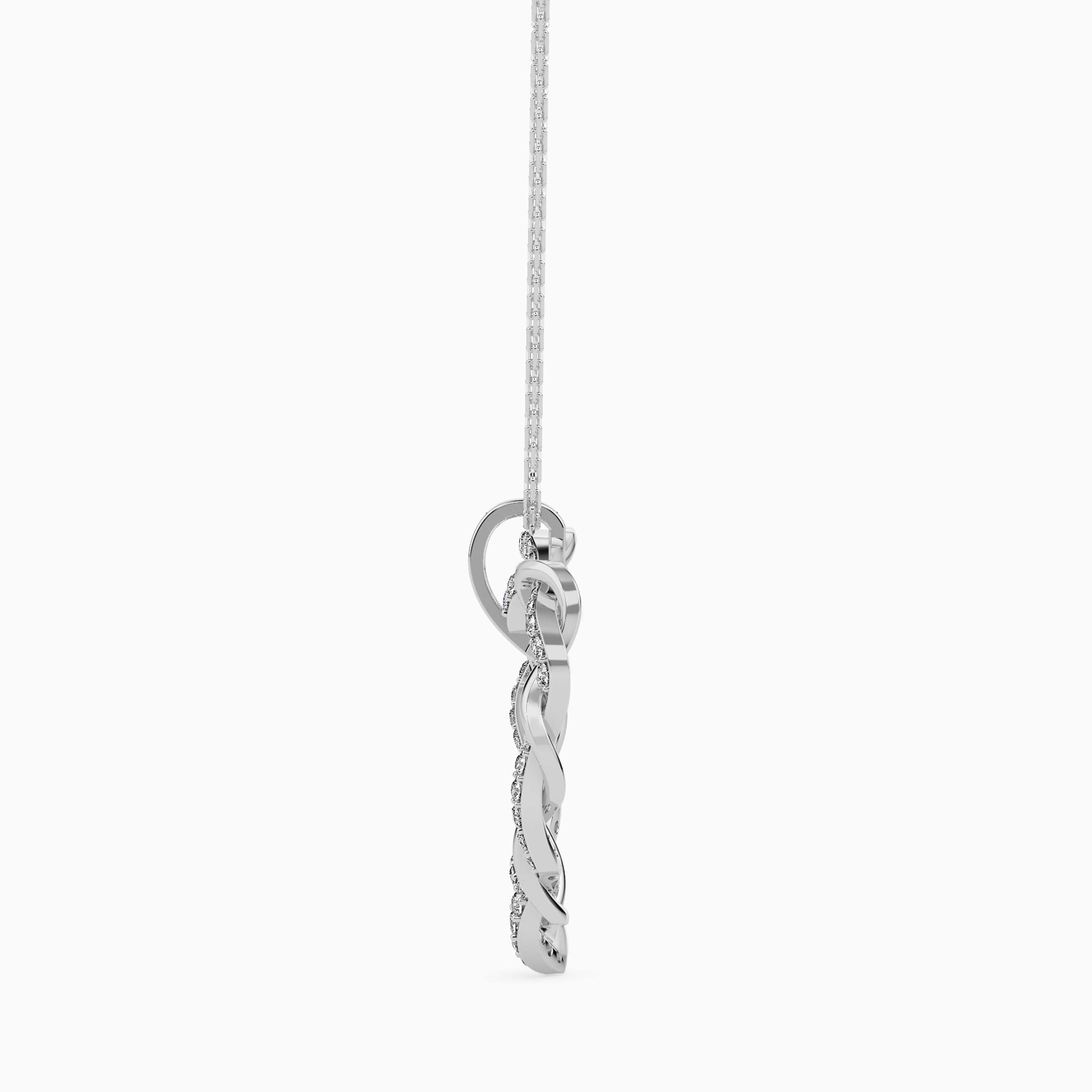 0.21Ct Twisted Pavé Heart Lab-Grown Diamond Gold Pendant Necklace