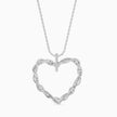 0.21Ct Twisted Pavé Heart Lab-Grown Diamond Gold Pendant Necklace