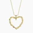 0.21Ct Twisted Pavé Heart Lab-Grown Diamond Gold Pendant Necklace