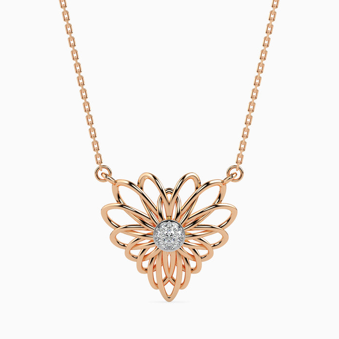 0.06Ct Round Cluster Lab-Grown Diamond Gold Pendant Necklace