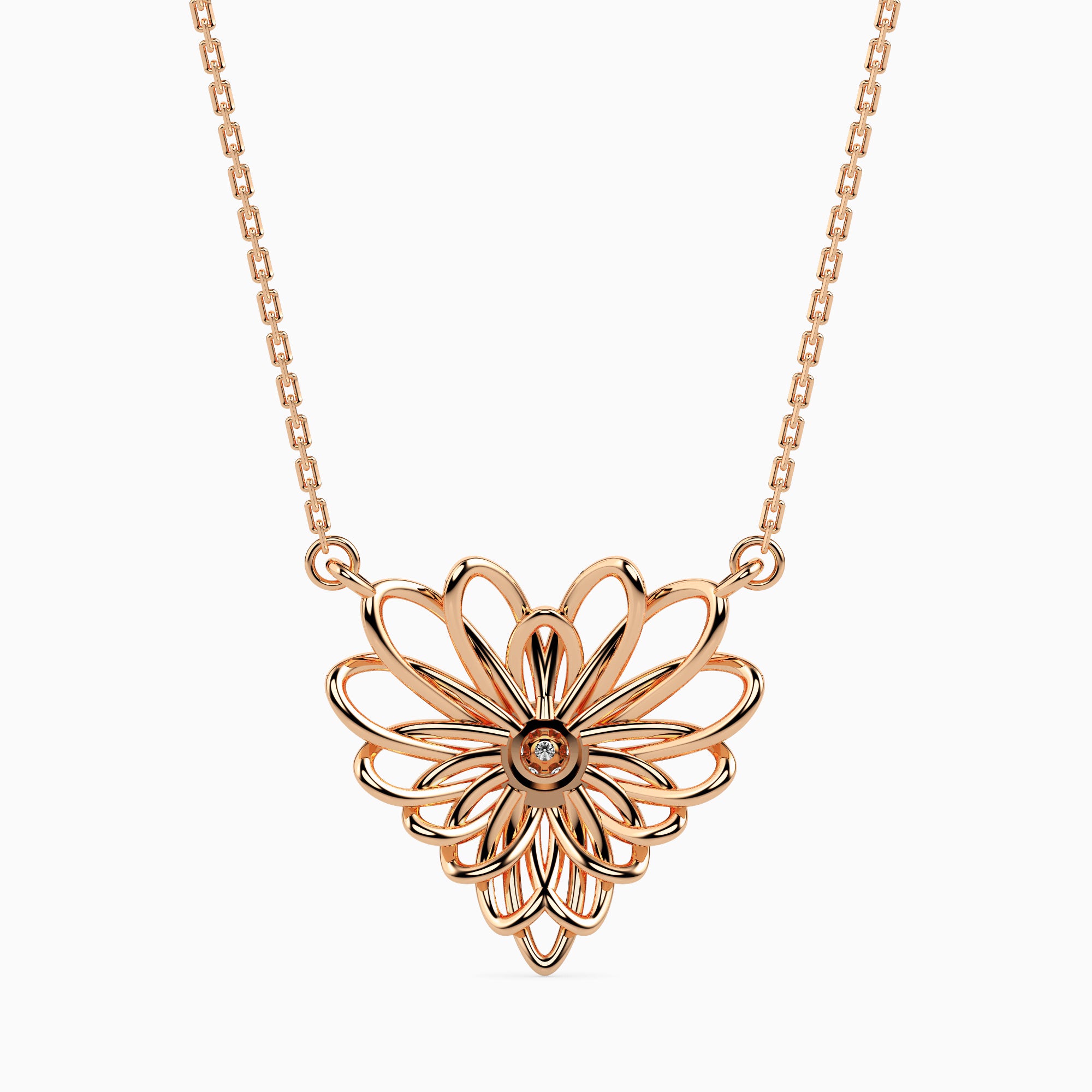 0.06Ct Round Cluster Lab-Grown Diamond Gold Pendant Necklace