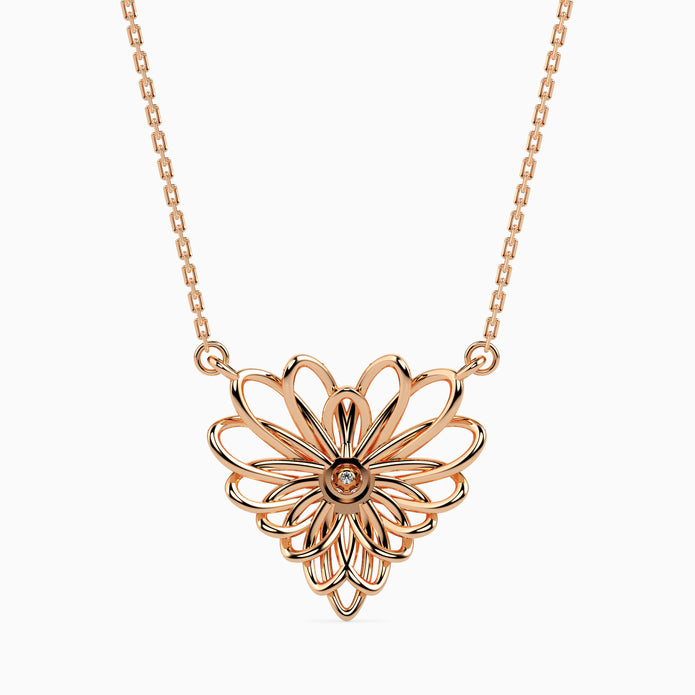 0.06Ct Round Cluster Lab-Grown Diamond Gold Pendant Necklace