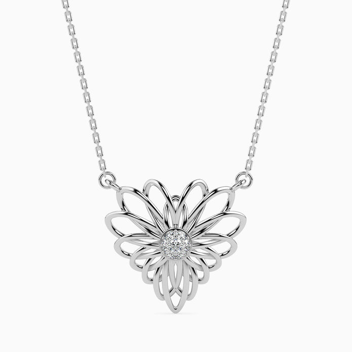 0.06Ct Round Cluster Lab-Grown Diamond Gold Pendant Necklace