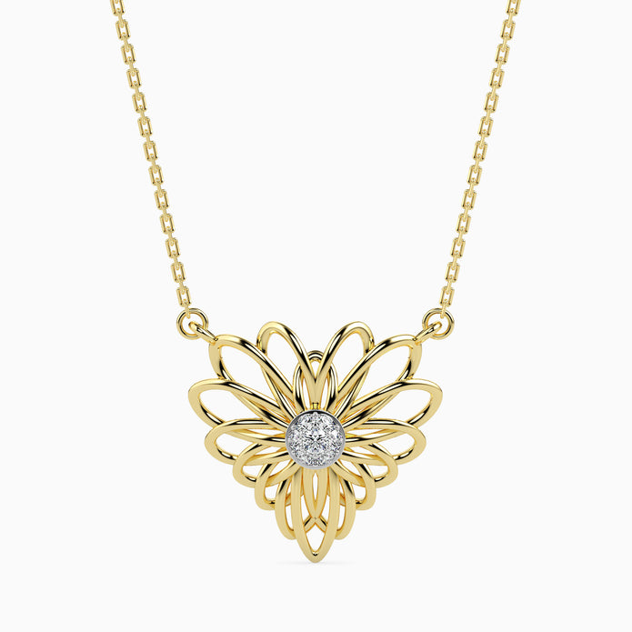 0.06Ct Round Cluster Lab-Grown Diamond Gold Pendant Necklace