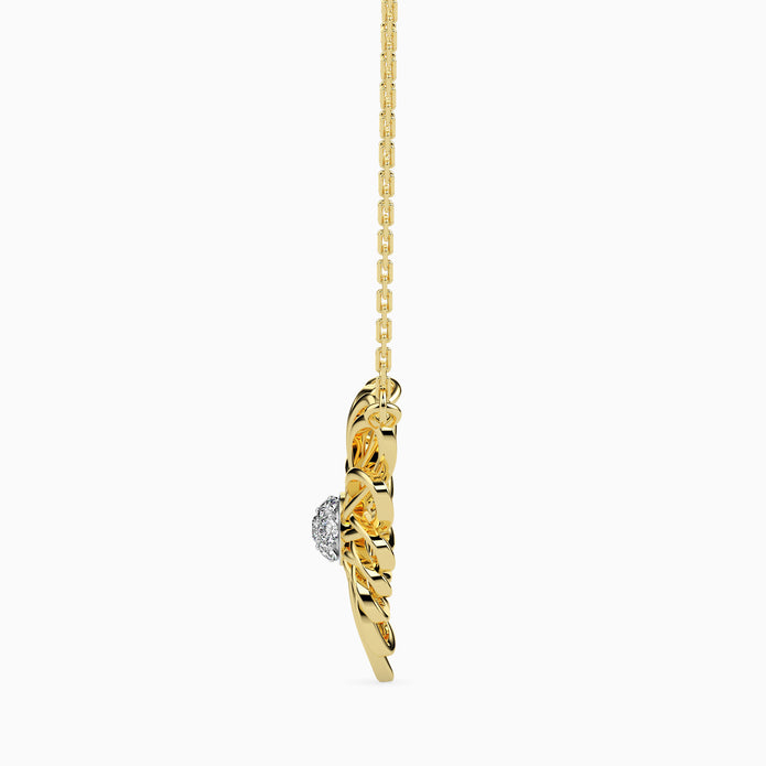 0.06Ct Round Cluster Lab-Grown Diamond Gold Pendant Necklace