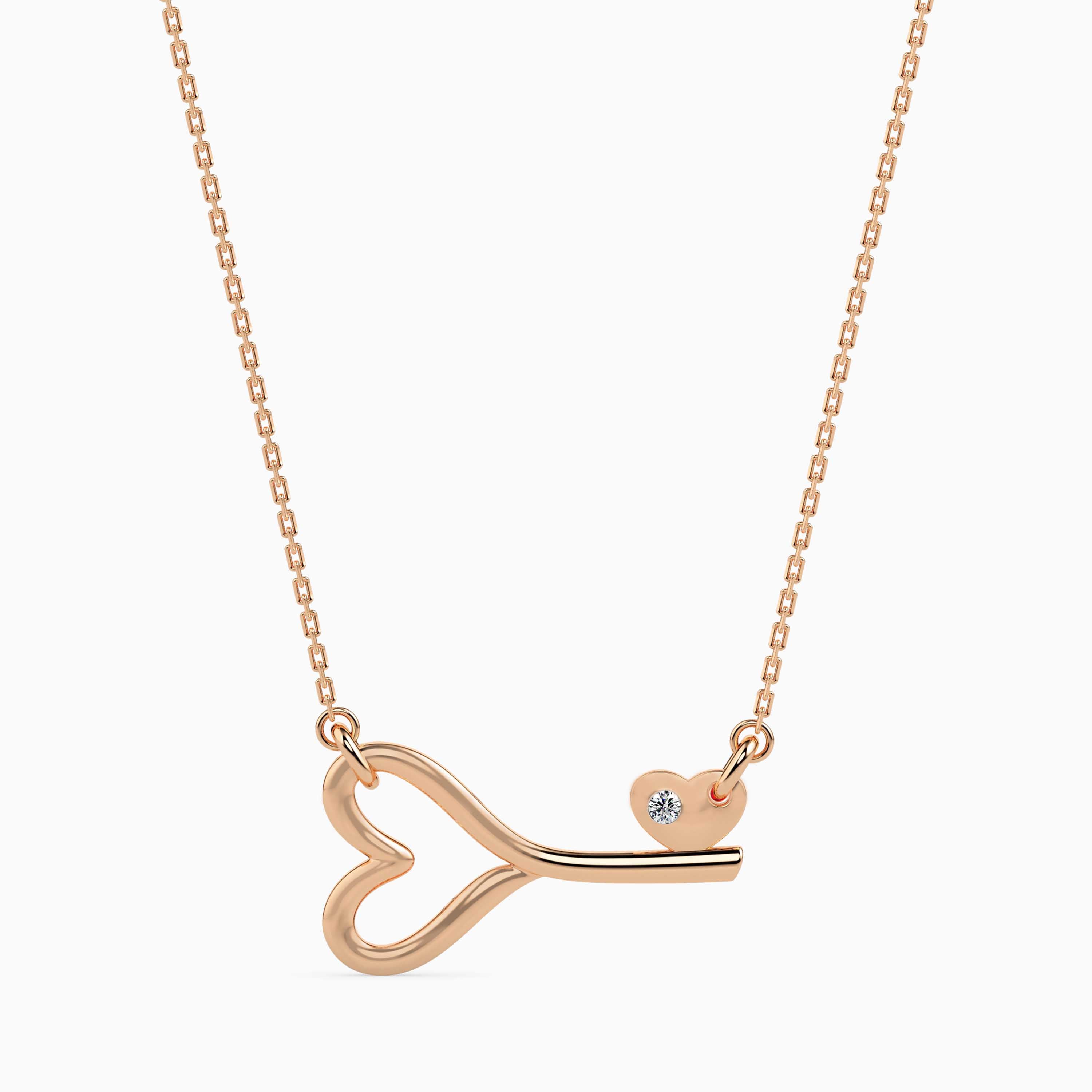 0.01Ct Flush-Set Round Lab-Grown Diamond Gold Pendant Necklace