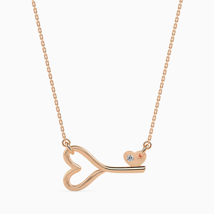 0.01Ct Flush-Set Round Lab-Grown Diamond Gold Pendant Necklace