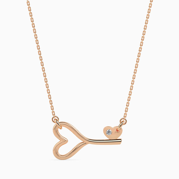 0.01Ct Flush-Set Round Lab-Grown Diamond Gold Pendant Necklace