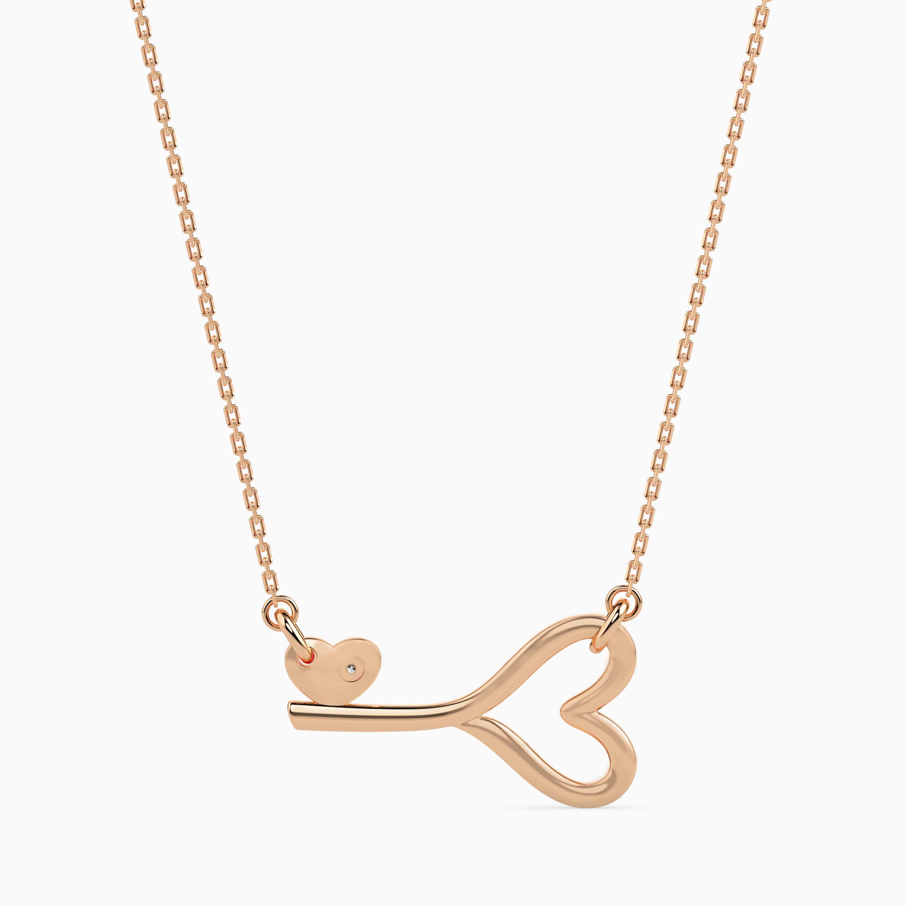 0.01Ct Flush-Set Round Lab-Grown Diamond Gold Pendant Necklace