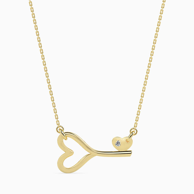 0.01Ct Flush-Set Round Lab-Grown Diamond Gold Pendant Necklace