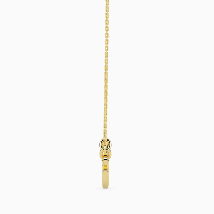 0.01Ct Flush-Set Round Lab-Grown Diamond Gold Pendant Necklace