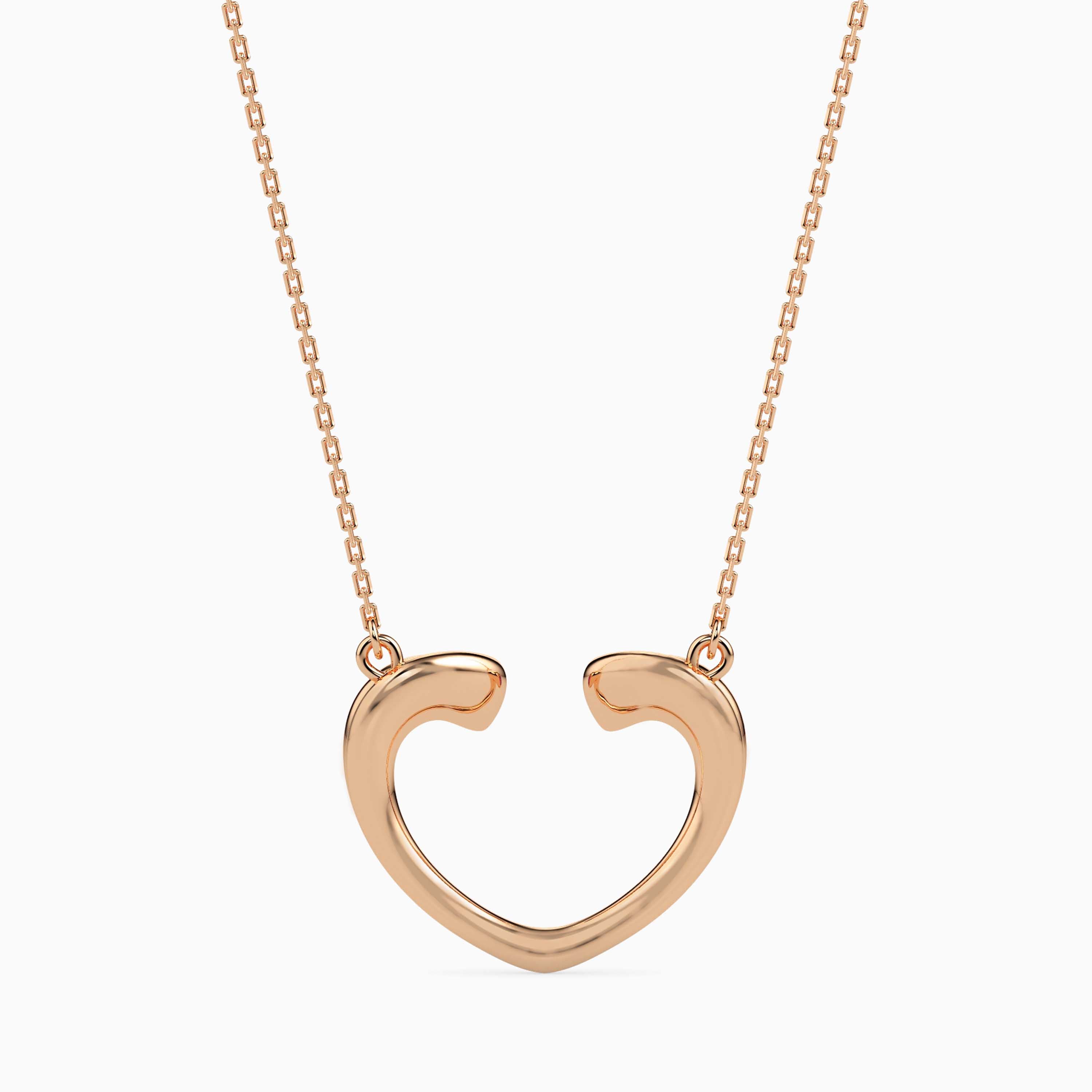 0.11Ct Bezel Set Heart Lab-Grown Diamond Gold Pendant Necklace