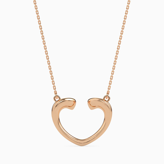 0.11Ct Bezel Set Heart Lab-Grown Diamond Gold Pendant Necklace