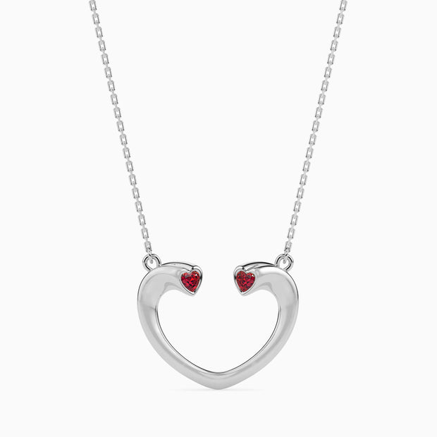 0.11Ct Bezel Set Heart Lab-Grown Diamond Gold Pendant Necklace