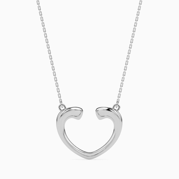 0.11Ct Bezel Set Heart Lab-Grown Diamond Gold Pendant Necklace