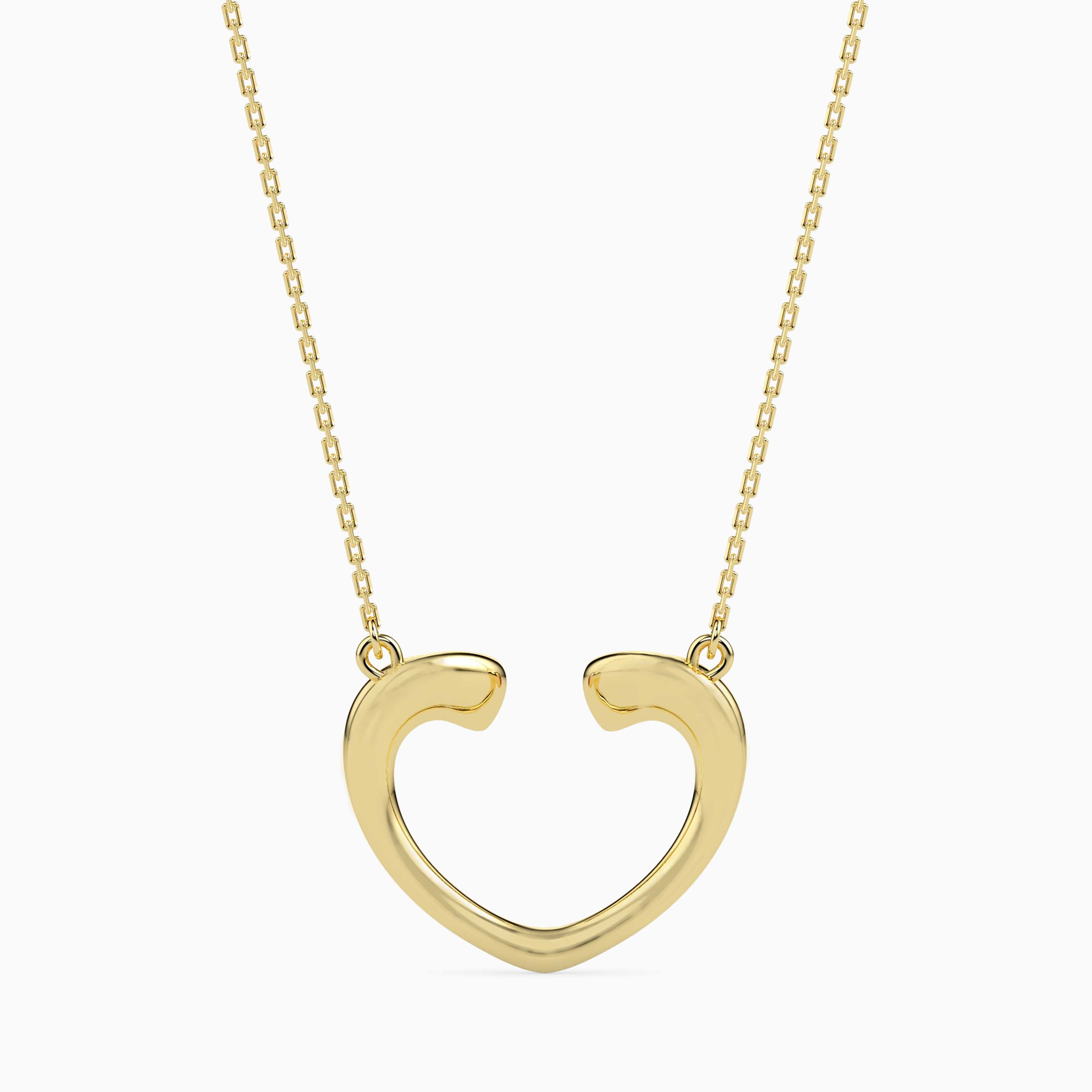 0.11Ct Bezel Set Heart Lab-Grown Diamond Gold Pendant Necklace