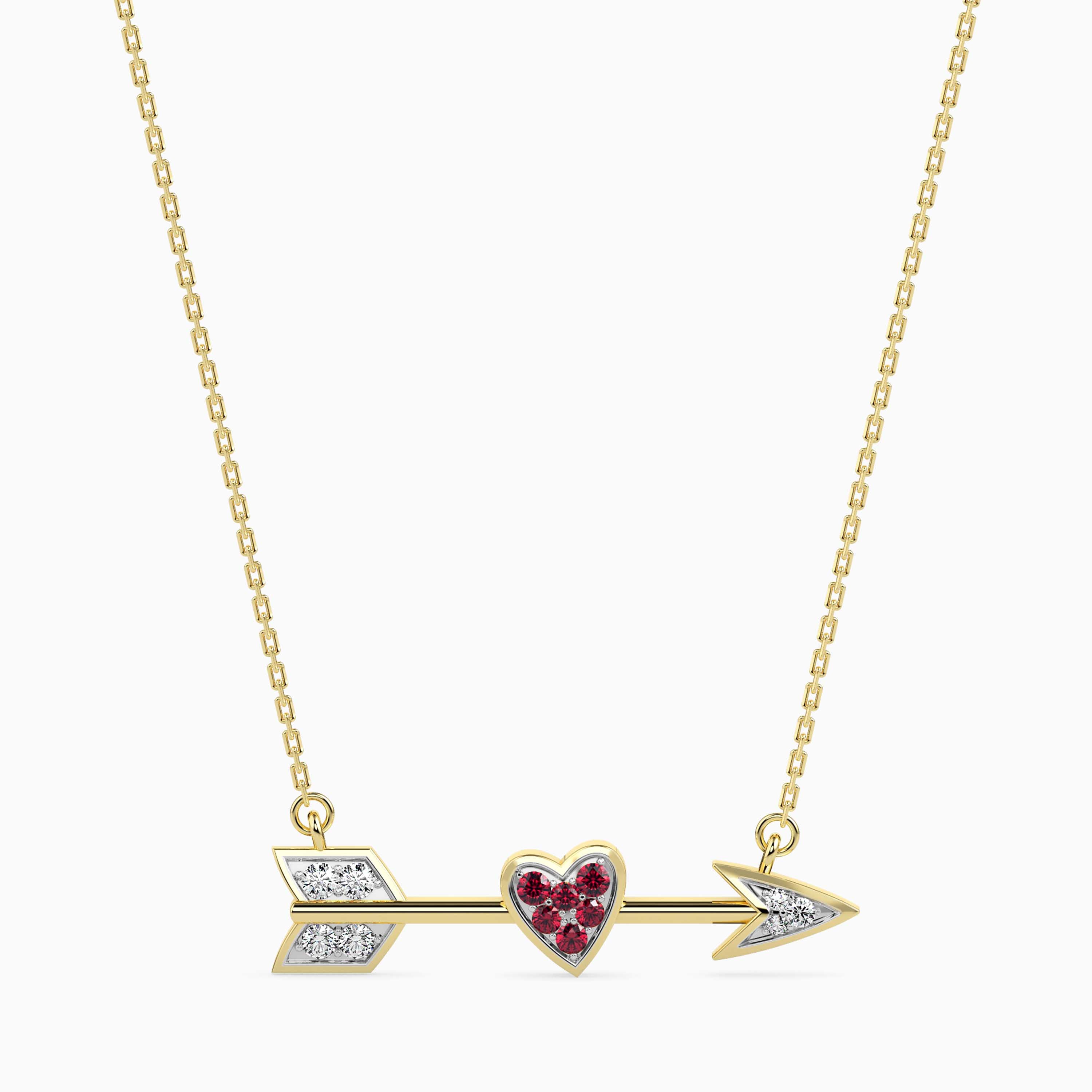 0.14Ct Heart Cluster Lab-Grown Diamond Gold Pendant Necklace