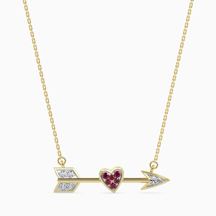 0.14Ct Heart Cluster Lab-Grown Diamond Gold Pendant Necklace