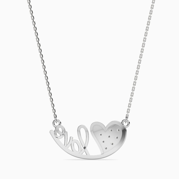 0.11Ct Heart Micro Pave Lab-Grown Diamond Gold Pendant Necklace