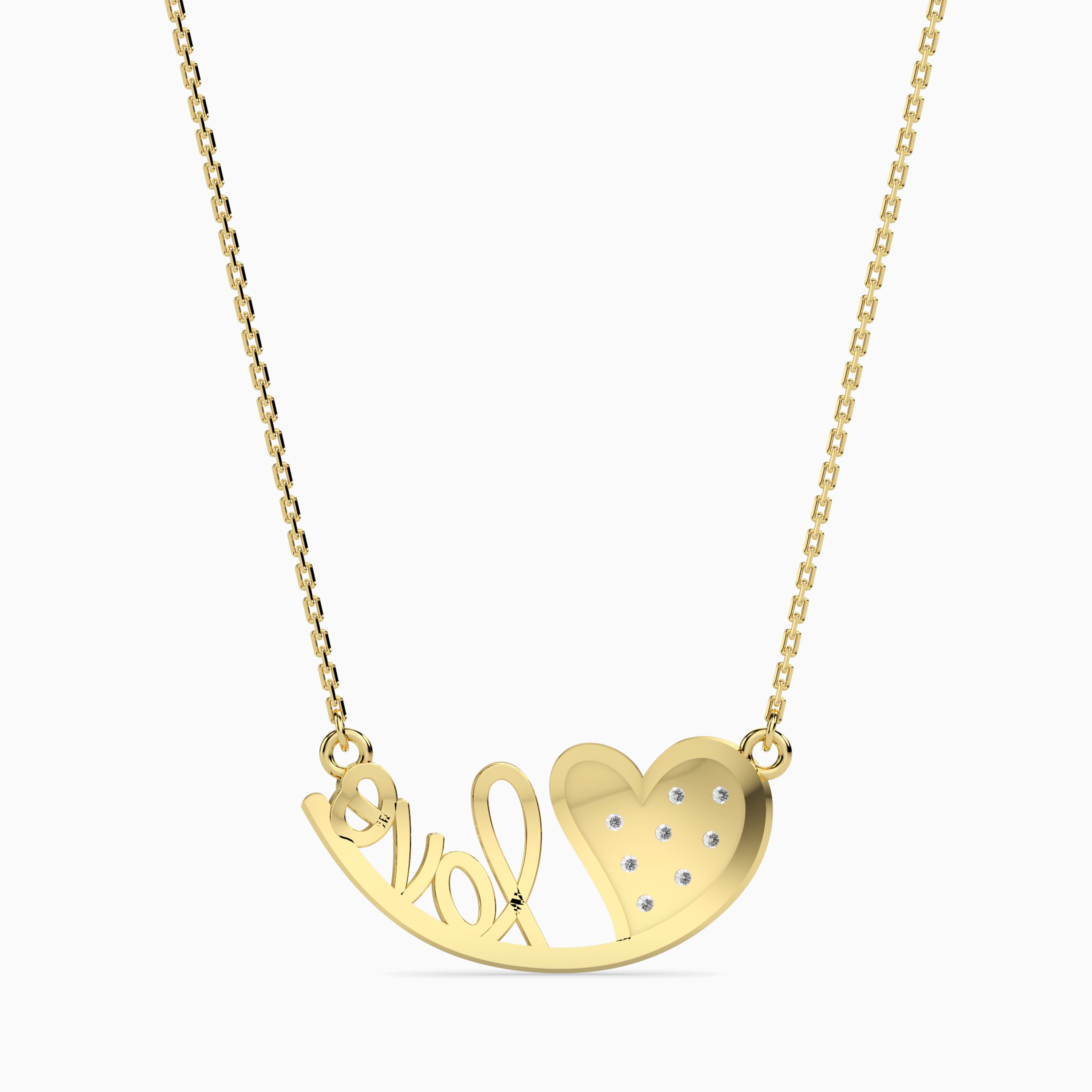 0.11Ct Heart Micro Pave Lab-Grown Diamond Gold Pendant Necklace
