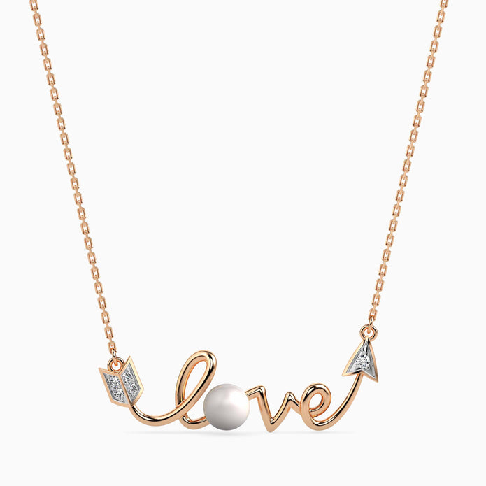 0.04Ct Love Arrow Lab-Grown Diamond Gold Pendant Necklace