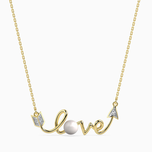 0.04Ct Love Arrow Lab-Grown Diamond Gold Pendant Necklace