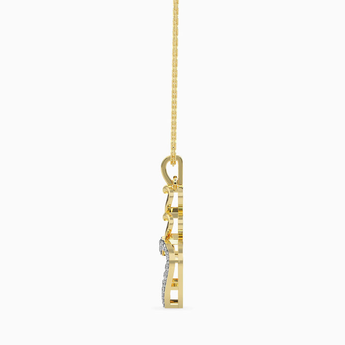 0.14Ct Layered Heart Lab-Grown Diamond Gold Pendant Necklace