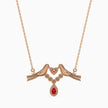 0.24Ct Red Pear Bezel Lab-Grown Diamond Gold Pendant Necklace