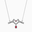 0.24Ct Red Pear Bezel Lab-Grown Diamond Gold Pendant Necklace
