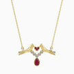 0.24Ct Red Pear Bezel Lab-Grown Diamond Gold Pendant Necklace