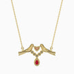 0.24Ct Red Pear Bezel Lab-Grown Diamond Gold Pendant Necklace