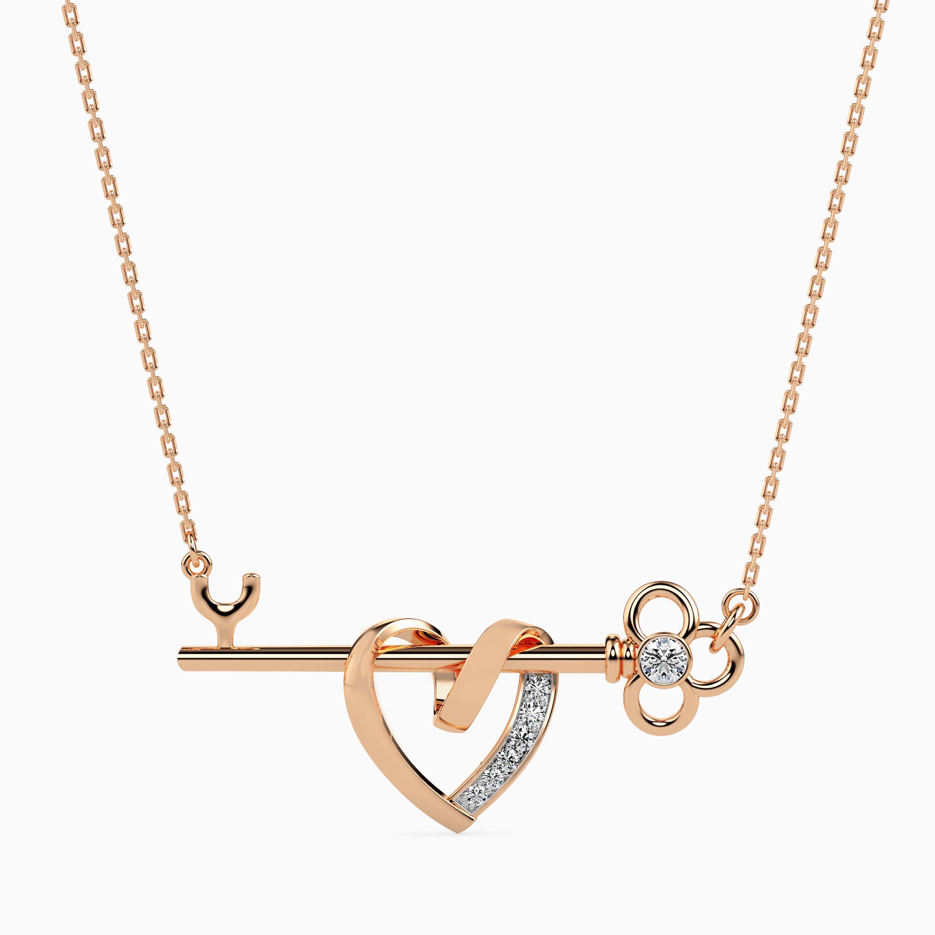 0.08Ct Round Bezel Lab-Grown Diamond Gold Pendant Necklace