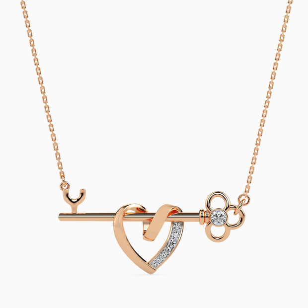 0.08Ct Round Bezel Lab-Grown Diamond Gold Pendant Necklace