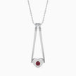 0.15Ct Red Round Flush Set Lab-Grown Diamond Gold Pendant Necklace