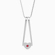 0.15Ct Red Round Flush Set Lab-Grown Diamond Gold Pendant Necklace