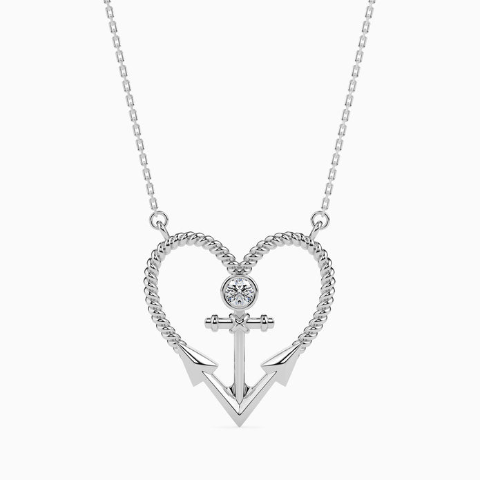 0.10Ct Round Bezel Twisted Lab-Grown Diamond Gold Pendant Necklace