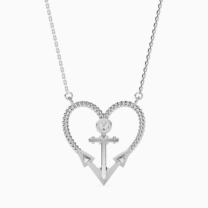 0.10Ct Round Bezel Twisted Lab-Grown Diamond Gold Pendant Necklace