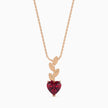 0.97Ct Red Heart Lab-Grown Diamond Gold Pendant Necklace