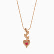0.97Ct Red Heart Lab-Grown Diamond Gold Pendant Necklace