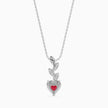0.97Ct Red Heart Lab-Grown Diamond Gold Pendant Necklace