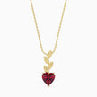 0.97Ct Red Heart Lab-Grown Diamond Gold Pendant Necklace