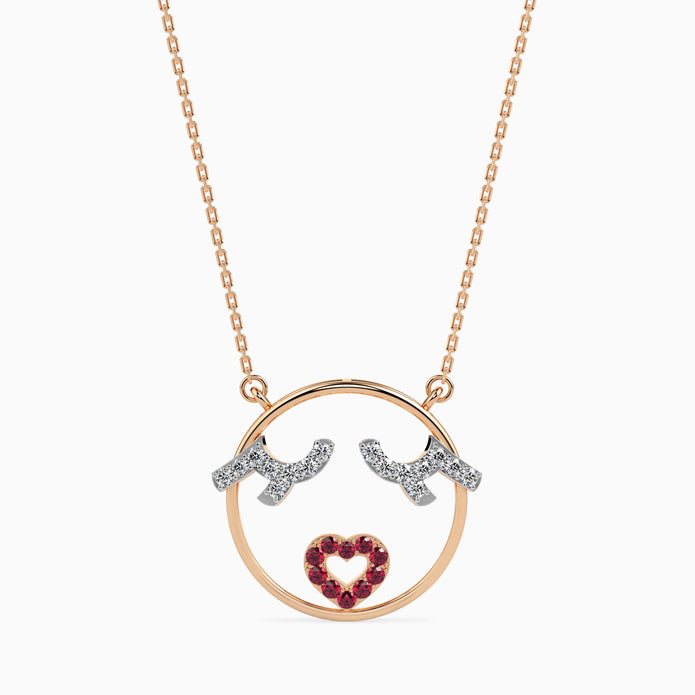 0.21Ct Circle Pave Lab-Grown Diamond Gold Pendant Necklace