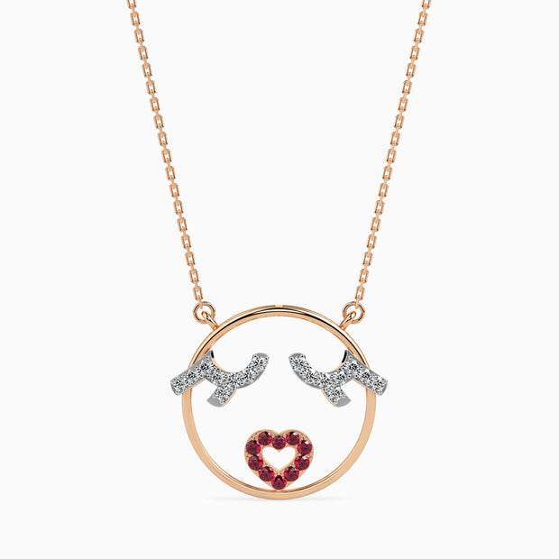 0.21Ct Circle Pave Lab-Grown Diamond Gold Pendant Necklace