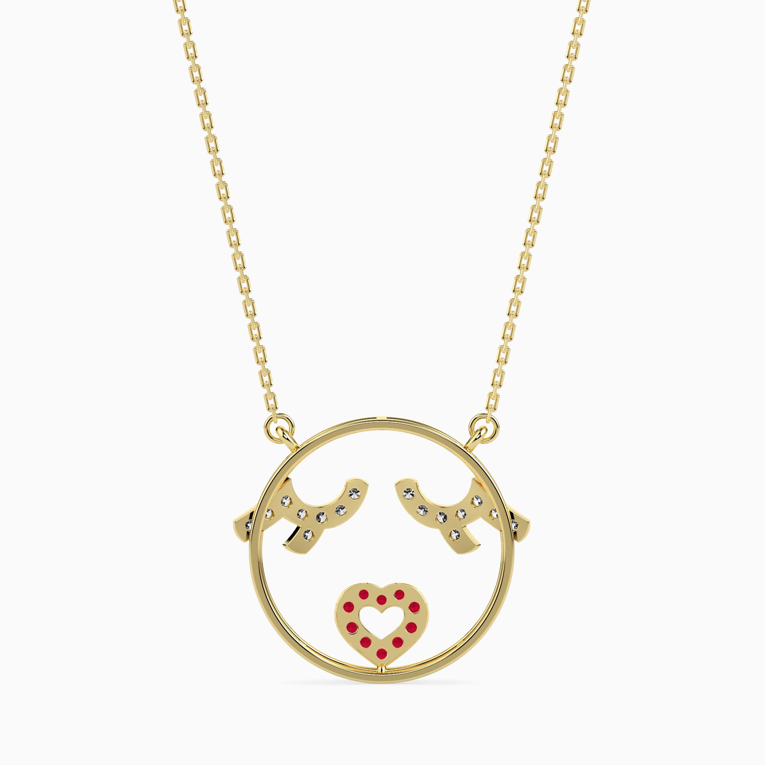 0.21Ct Circle Pave Lab-Grown Diamond Gold Pendant Necklace