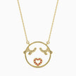 0.21Ct Circle Pave Lab-Grown Diamond Gold Pendant Necklace