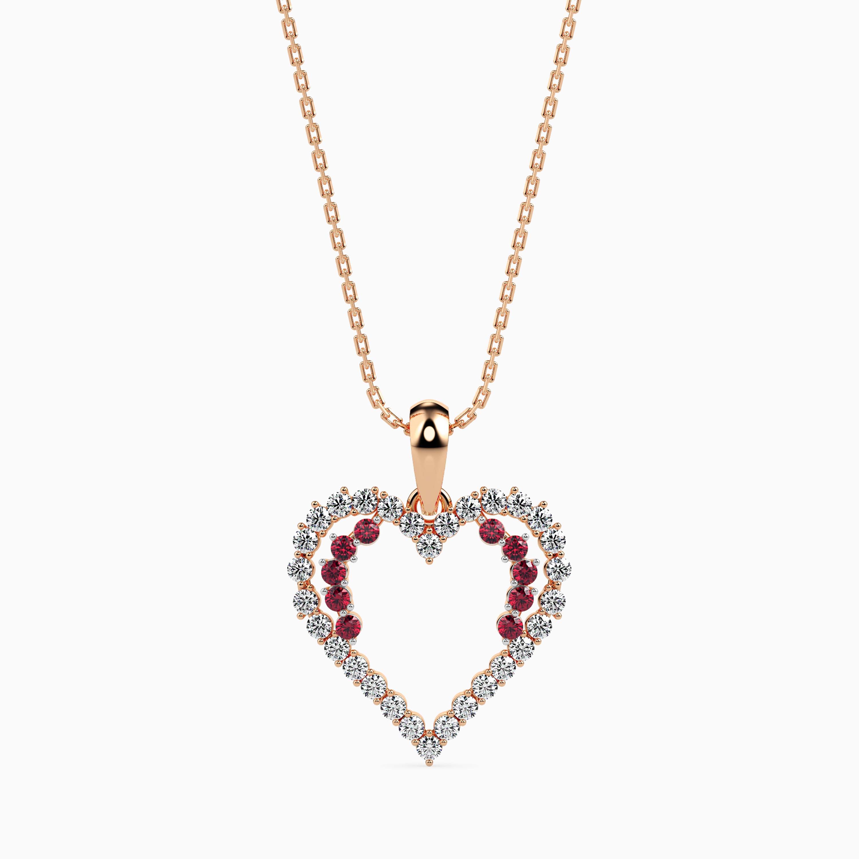 0.41Ct Heart Shape Lab-Grown Diamond Gold Pendant Necklace